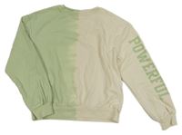 Smetanovo-mintová mikina s nápisom S. Oliver