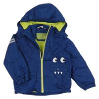 Tmavomodrá šusťáková lehce zateplená bunda s dinem a kapucí Impidimpi