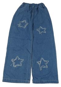 Modré široké rifle s hvězdami