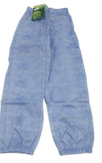 Nové - Světlemodré cuff šusťákové kalhoty riflového vzhledu 