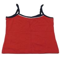 Červeno-tmavomodrý crop top