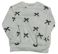 Biela mikina s mašľami Shein