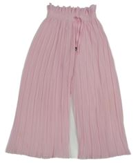 Svetloružové plisované šifónové culottes nohavice