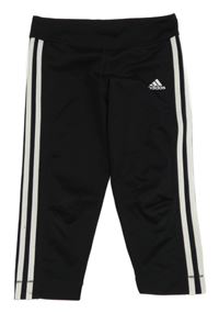 Černo-bílé crop sportovní legíny s logem Adidas