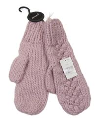 Nové - Lila pletené palcové rukavice Primark