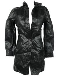 Dámsky čierny koženkový kabát Zara