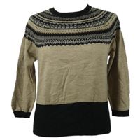 Dámský béžovo-černý vzorovaný lehký svetr Precis 