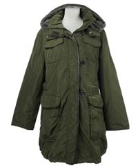 Dámský khaki šusťákový zimní kabát s kapucí Gil Bret 