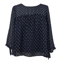 Dámská tmavomodrá vzorovaná šifonová halenka C&A