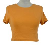 Dámské oranžové žebrované crop tričko H&M