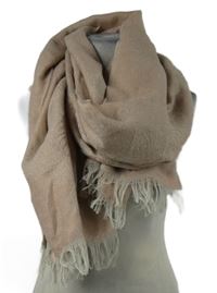 Dámska svetloružová vzorovaná tepláková šál s strapcemi