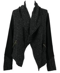 Dámsky čierno-sivý melírovaný svetrový cardigán Hailys