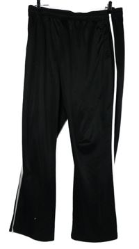 Pánske čierne športové tepláky s pruhmi