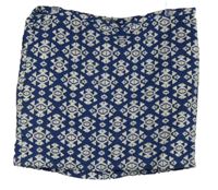 Dámska tmavomodro-biela vzorovaná sukňa H&M