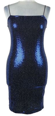 Dámské safírové třpytivé minišaty New Look