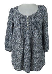 Dámská tmavomodrá kytičkovaná halenka 