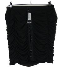 Nové - Dámska čierna tylová řasená prepínaci sukňa Boohoo