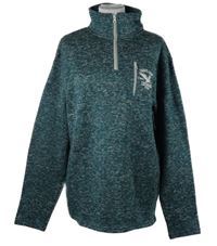 Pánská petrolejová melírovaná pletená mikina s nápisem Atlas 