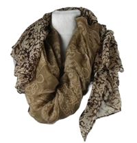 Dámska béžovo-hnedá vzorovaná šál