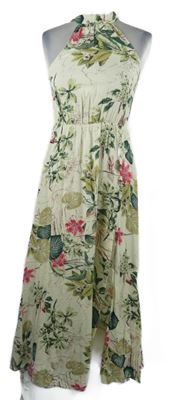 Dámské smetanové květované midi šaty Shein 