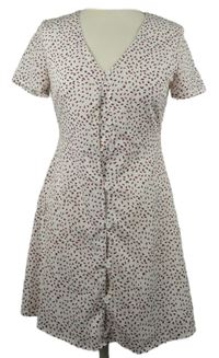 Dámske bielo-červené vzorované košeľové šaty MissGuided