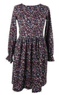 Dámske čierno-modro-červené kvietkovane šaty Pep&Co