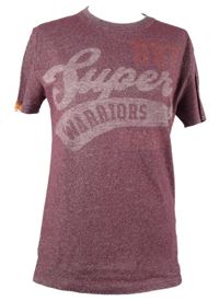 Pánske vínové melírované tričko s nápisom Superdry