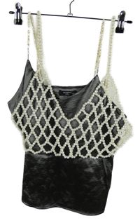 2set - Dámsky břidlicový saténový top + perličkový crop top Reserved