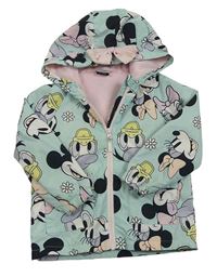 Svetlomodrá šušťáková jarná bunda s Minnie a přátely s kapucňou George