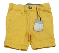 Žluté plátěné chino kraťasy Primark