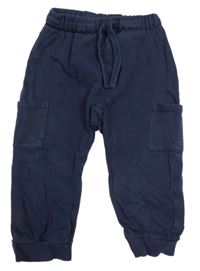 Tmavomodré tepláky s vreckami H&M
