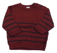 Vínový pruhovaný sveter H&M