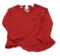 Červené tričko s vreckom Zara