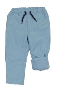 Světlemodré šusťákové zateplené kalhoty C&A