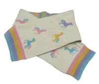 Svetlobéžová šál s jednorožcami a prúžkami M&S