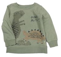Khaki mikina s dinosaurami George