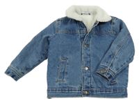 Modrá riflová zateplená bunda 