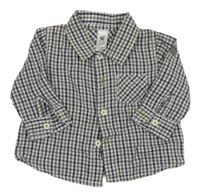 Tmavomodro-šedo-bílá kostkovaná košile C&A