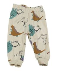 Béžové pyžamové nohavice s dinosaurami H&M