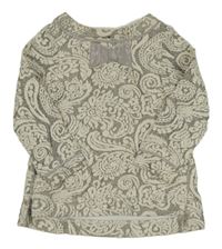 Šedo-bílá vzorovaná tunika 