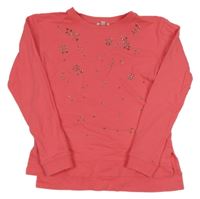 Ružová mikina s kamienkami Vertbaudet