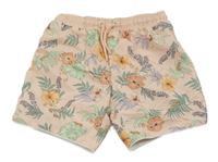 Svetloružové kvetované plážové kraťasy Primark
