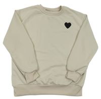 Béžová mikina so srdiečkom Shein