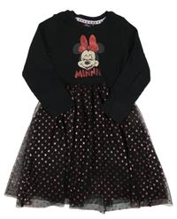 Černé šaty s Minnie a tylovou sukní Disney