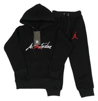 Nové - 2 Set - Černá mikina s logem a kapucí + černé tepláky Air Jordan