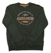 Tmavozelená mikina s potlačou Jack & Jones