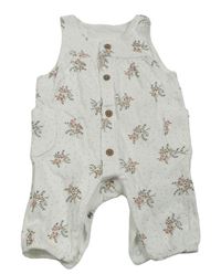 Bílý puntíkatý overal s kytičkami M&S