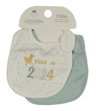 Nové - 2x bryndák - puntíkatý s nápisem + šedozelený