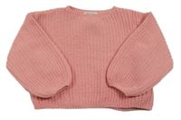 Ružový žinylkový sveter H&M