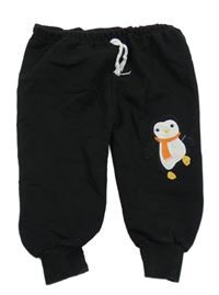 Čierne tepláky s tučňákem